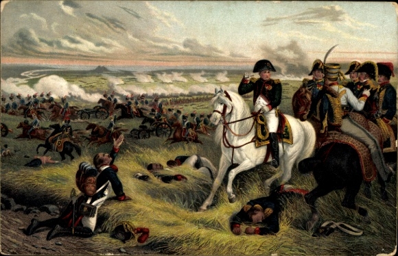 Artist Postcard Bellangé, Hippolyte, Napoleon on the field, Wagram, Battle