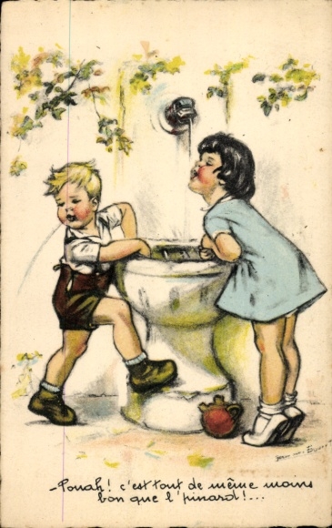 Artists Postcard Bouret, Germaine Pouah, c'est tout de meme moins bon que l'pinarol