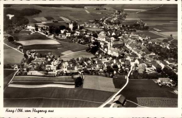 Postcard Haag in Oberbayern, aerial photograph