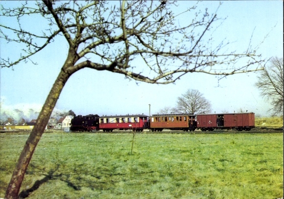 Postcard Berbisdorf Radeburg Saxony, heritage railway near Berbisdorf extension
