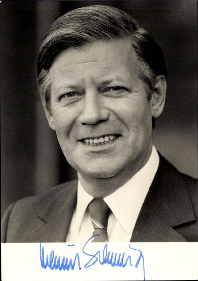Postcard Helmut Schmidt, Federal Minister of Finance, Deputy Chairman of the SPD, Member of the Bundestag, Federal Chancellor