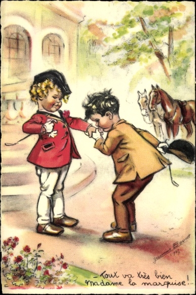 Artist Postcard Bouret, Germaine, Everything is fine, Madame la marquise