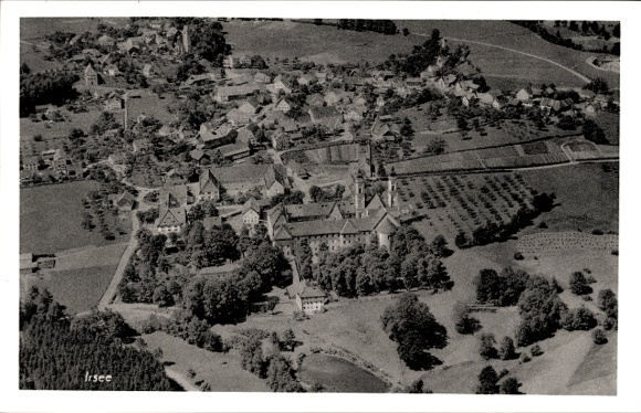 Postcard Irsee in Ostallgäu, aerial photograph