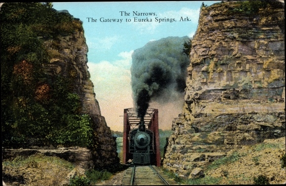Ak USA, The Narrows, De toegangspoort tot Eureka Springs