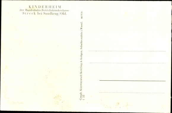 Postcard Streek Sandkrug Hatten in Oldenburg, children&#39;s home