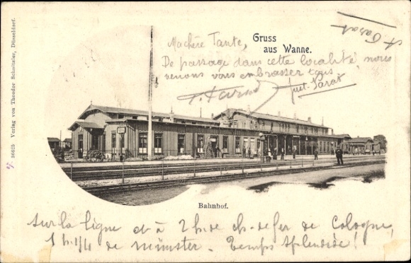 Ak Wanne Herne im Ruhrgebiet, Bahnhof