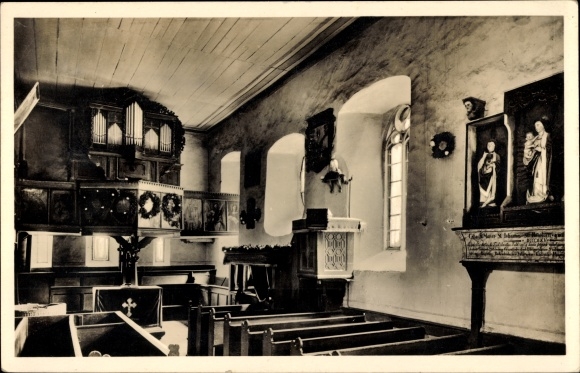 PC Zell Romrod in Oberhessen, Evangelical branch church, interior view