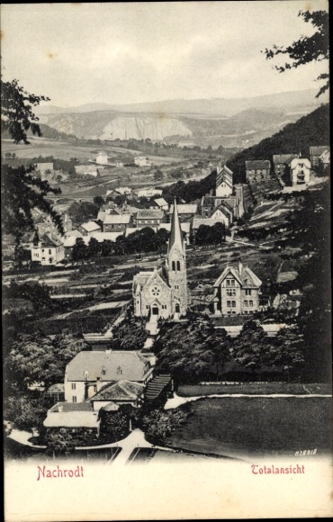Postcard Nachrodt Wiblingwerde in Sauerland, total view, church