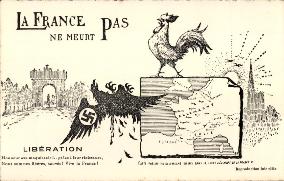 Ak La France ne meurt pas, Liberation, Anti Hitler