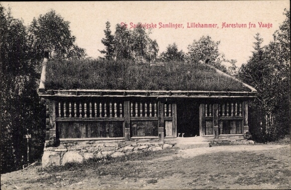 Postcard Lillehammer Norway, Sandvigske Collection, Aarestuen from Vaage