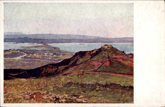 Artysta KP Prinz, Karl Ludwig, Durrës Durazzo Durz Albania, krajobraz