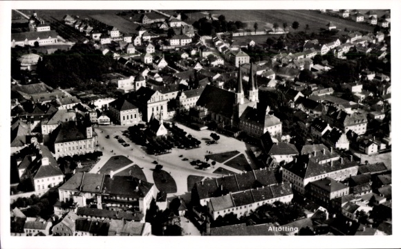 Ak Altötting in Opper-Beieren, Altötting vanuit het vliegtuig
