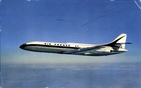 Postcard French passenger aircraft, Air France, Caravelle
