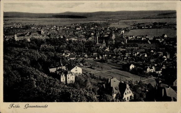 Ak Fulda in Hessen, algemeen uitzicht op de stad van de Duitse barok
