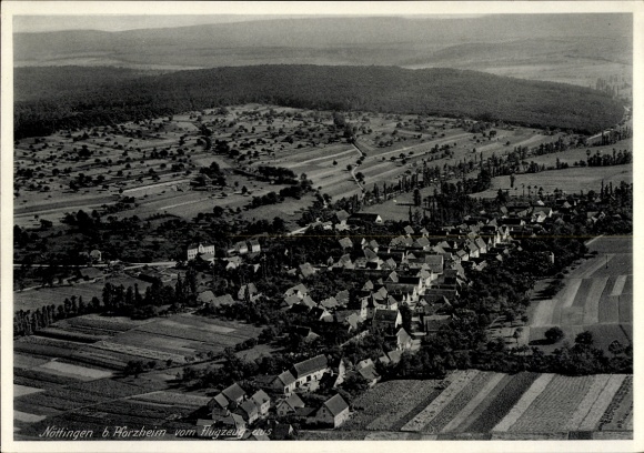 Postcard Nöttingen Pforzheim in the Black Forest, aerial photograph