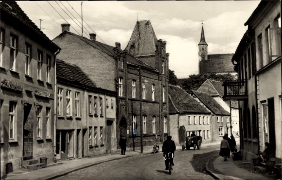 Postcard Ticino in Mecklenburg, cultural center "Recknitztal", post office, Kirchenstrasse