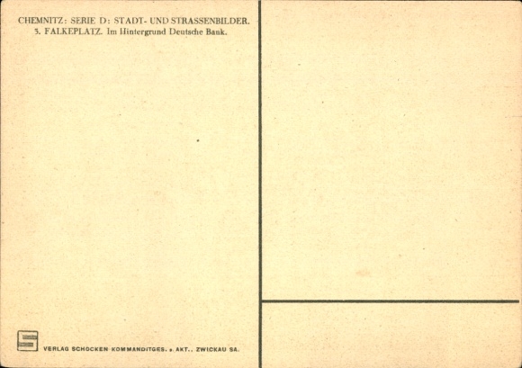 KP Chemnitz Saksonia, Falkeplatz, Deutsche Bank, tory