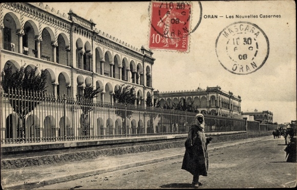 Postcard Oran Algerian, The New Barracks