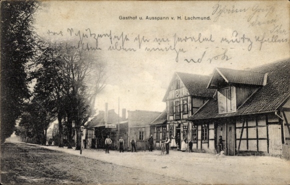 Ak Eschede in der Lüneburger Heide, Gasthof und Ausspann von H. Lachmund