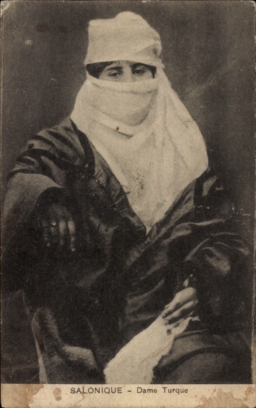 Postcard Salonique Saloniki Thessaloniki Greece, Turkish lady, veiled
