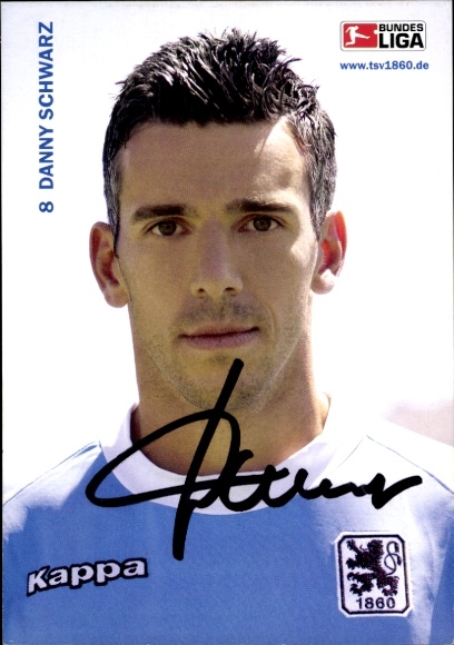 Autogrammkarte Fußballer Danny Schwarz, TSV 1860 München, Autogramm
