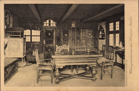 Ak Nürnberg in Mittelfranken, Germanisches Museum, Wohnzimmer aus der Kremper Marsch