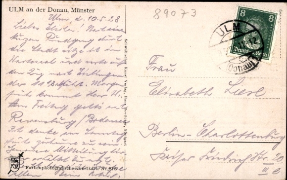 Passepartout Postcard Ulm an der Donau, Münster, Ulmer Spatz