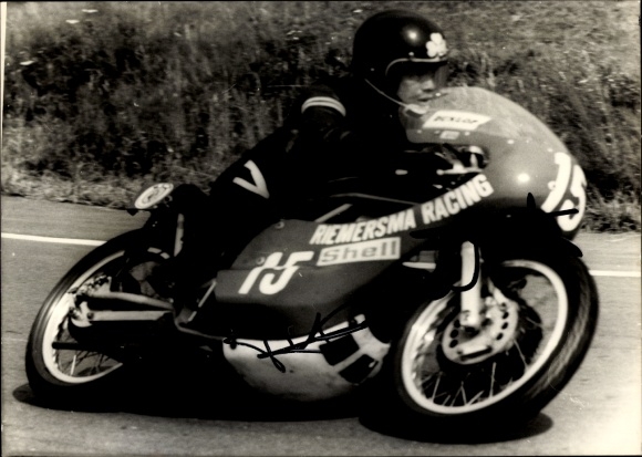 Foto Motorrennsport, Motorradrennfahrer Theo Bult, Autogramm