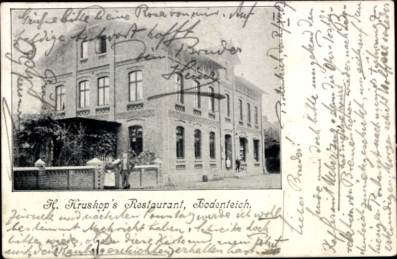 Postcard Bad Bodenteich in the Lüneburg Heath, restaurant