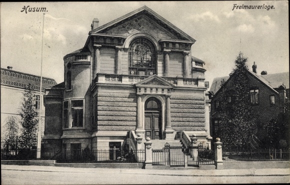 Postcard Husum in North Friesland, Masonic lodge