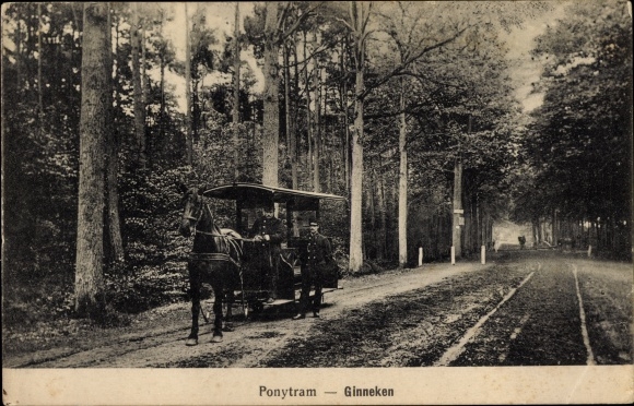 Postcard Ginneken en Bavel North Brabant, horse tram