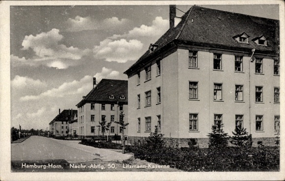 Postcard Hamburg Mitte Horn, Litzmann Kaserne, Nachr. Abtlg. 50