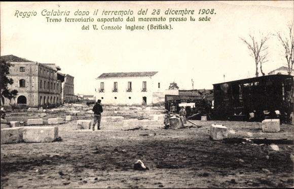 Ak Reggio Calabria, Zerstörungen nach dem Erdbeben 1908