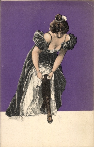 Postcard Elegant Lady, Dress