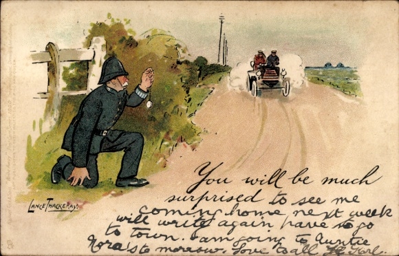 Artist Chromo-Litho Thackeray, Lance, policeman, speed control, humor