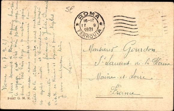 Postcard Rome Rom Lazio, Railway Station