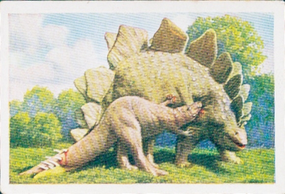 Collector's picture The colorful world, giants of the prehistoric times, Ceratosauros, Stegosaurus