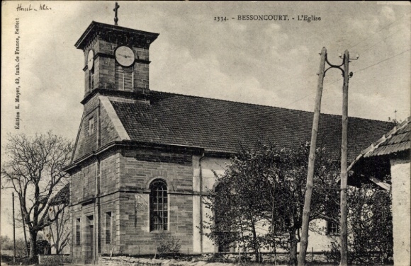 Ak Bessancourt Val d'Oise, Kirche, Turmuhr