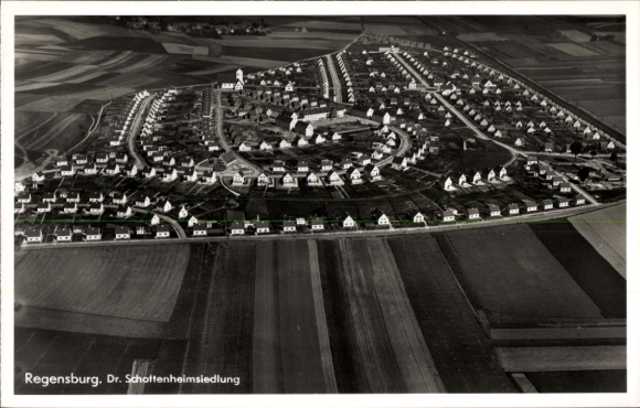 Postcard Regensburg on the Danube Upper Palatinate, aerial photograph