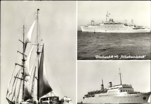 PC sailing ship, holiday ship MS Friendship of Nations, ferry Sassnitz
