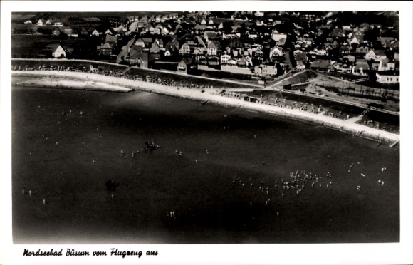 Ak Noordzeebadplaats Büsum, luchtfoto