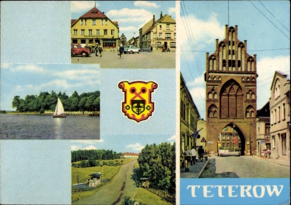 KP Teterow w Meklemburgii, rynek, mur zamkowy, północny zakręt Bergring, historyczna architektura