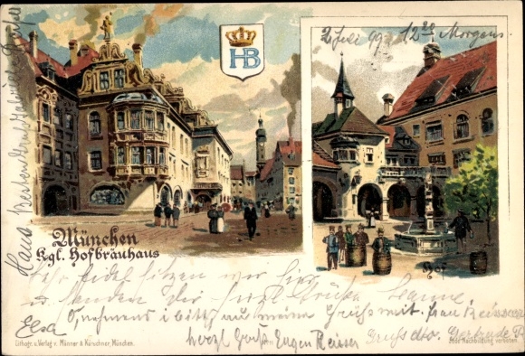 lito Monachium Bawaria, Royal Hofbräuhaus, herb