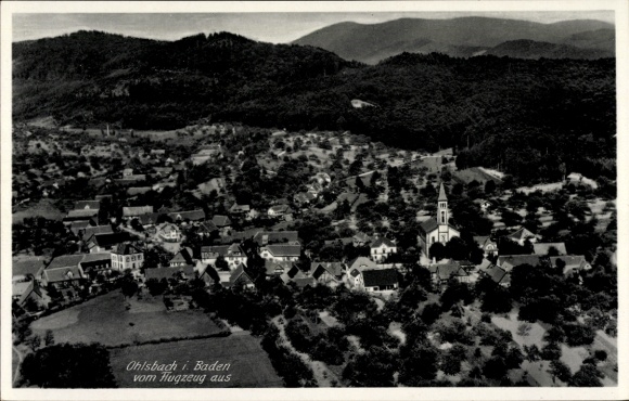 Postcard Olsbach Ohlsbach near Offenburg, from the plane