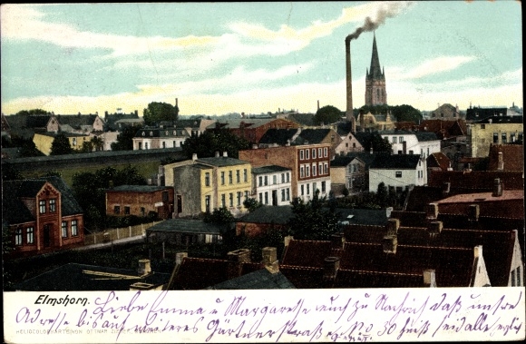 Ak Elmshorn in de wijk Pinneberg, uitzicht over de daken van de stad