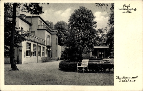 Postcard Niederbreisig Bad Breisig am Rhein, Kurhaus, Badehaus