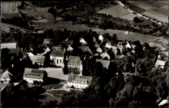 Postcard Meßbach Messbach Dörzbach an der Jagst Württemberg, aerial photograph, Gasthof zum Pflug