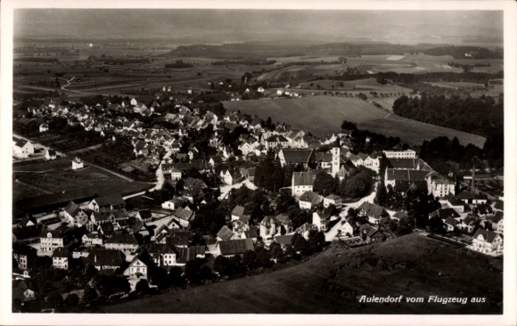 Postcard Aulendorf in Württemberg, aerial photograph