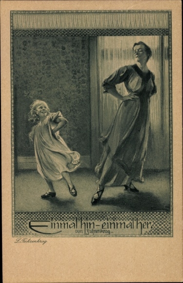 Artist PC Fahrenkrog, Ludwig, once here, once here, mother and daughter, dance exercises