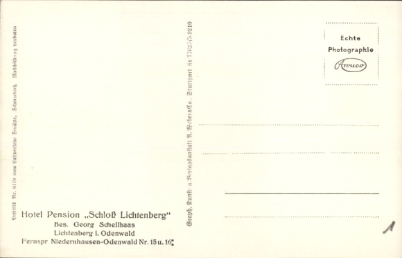 Postcard Niedernhausen Fischbachtal in the Odenwald, Lichtenberg Castle, aerial photograph